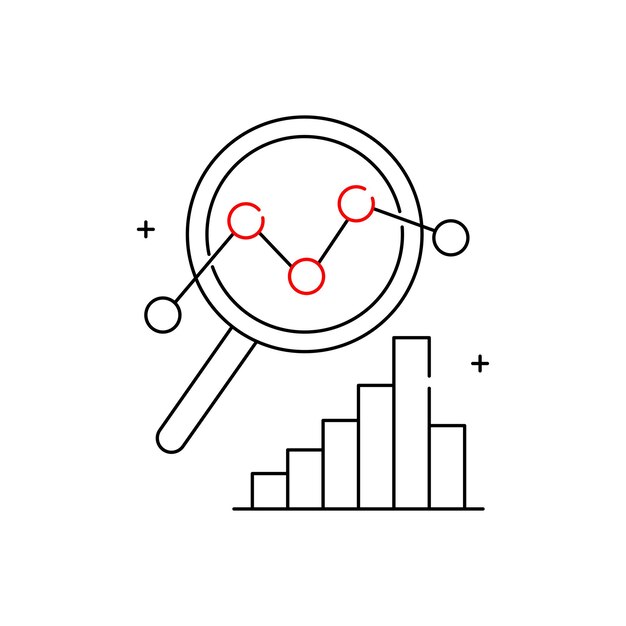DataDriven Insights Vector Symbol Icon Design with Editable Stroke analytics information