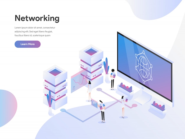 Datanetwerk Isometrische Illustratie Concept