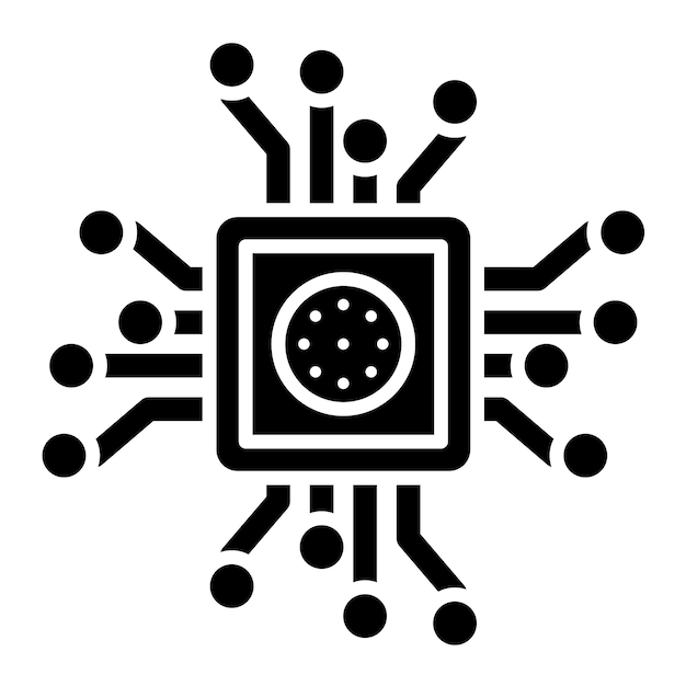 Dataverwerker Glyph Solid Black Illustratie
