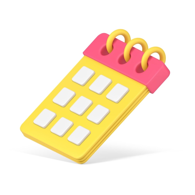 Date calendar on spring icon d isometric vector illustration