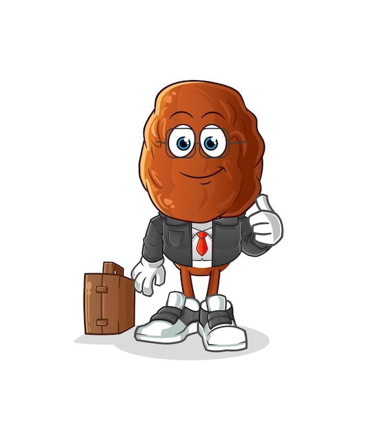 date fruit head cartoon office worker mascot. cartoon vector