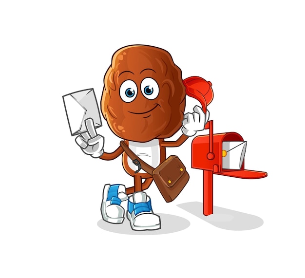 Date fruit head cartoon postman vector cartoon character