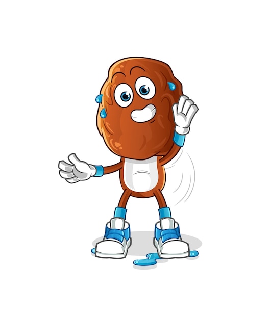 date fruit head cartoon stretching character. cartoon mascot vector