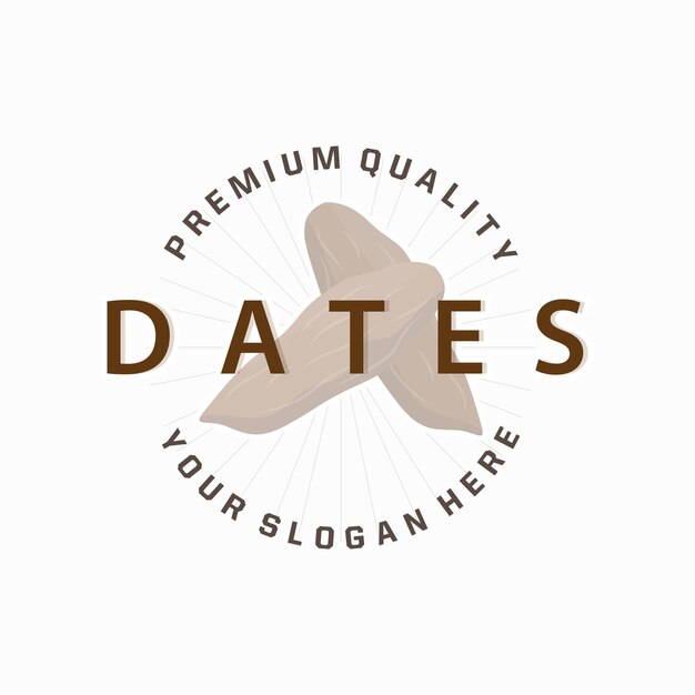 Date Fruit Logo Elegant Minimalist Premium Design Sweet Date Fruit Logo Templet Illustration