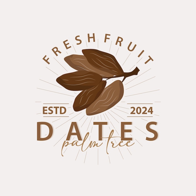 Vector date fruit logo elegant minimalist premium design zoete date fruit logo template illustratie