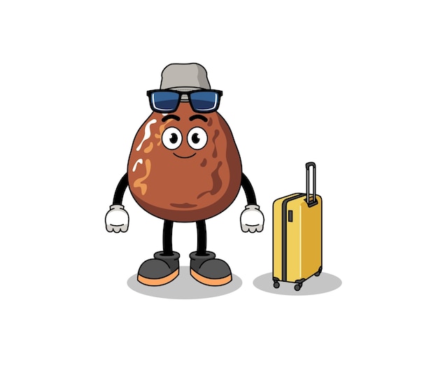 Date fruit mascot doing vacation character design