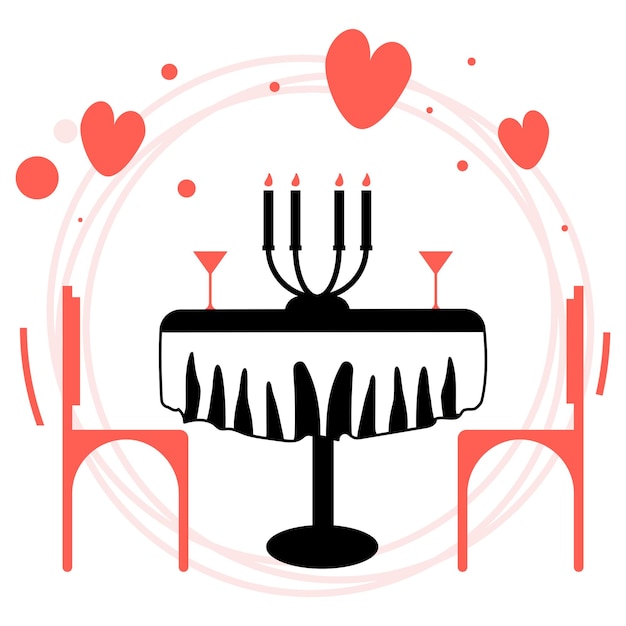 Date Night Vector Design Valentines Day Love and Romance Friendship and Love sickness Candle Light