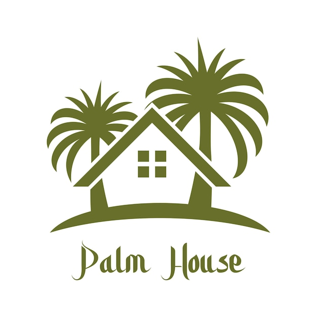 Vector date tree palm logo