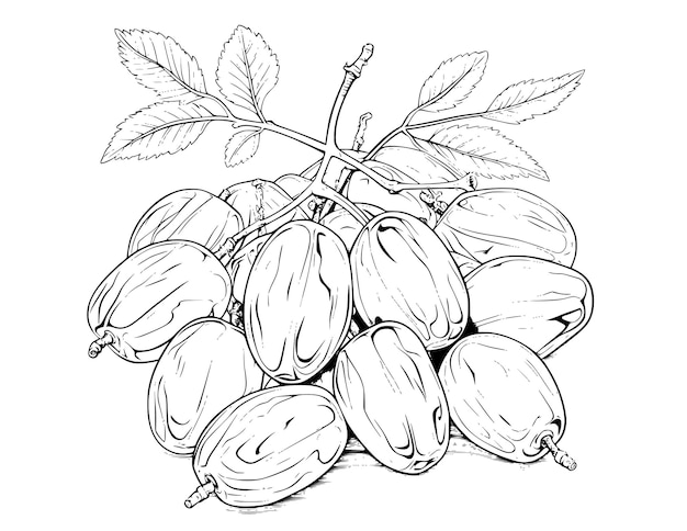 Dates Fruit Coloring Pages for Kids
