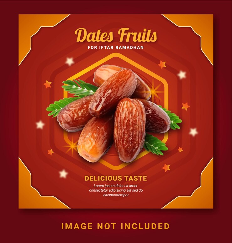 Vector dates fruits for iftar ramadan post social media template