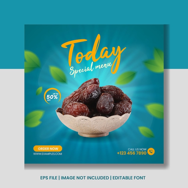 Dates fruits social media and Instagram post template