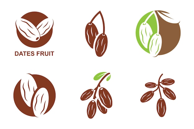 Date logo modello di elemento di design grafico cibo per l'ispirazione per le vacanze musulmane