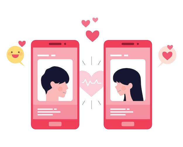 Dating app concept illustration