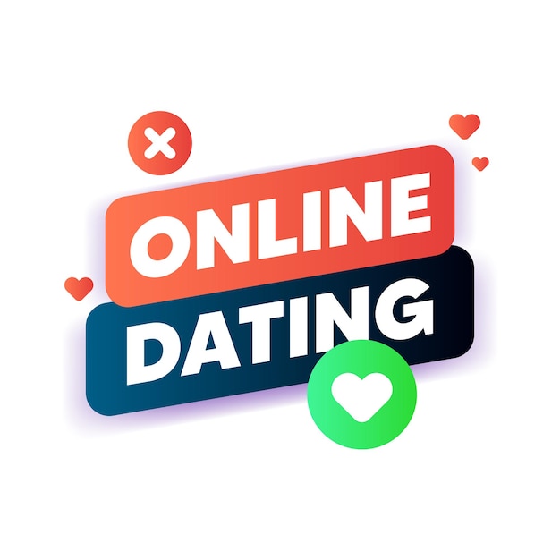 Dating app icon Online dating concept banner Vector illustration