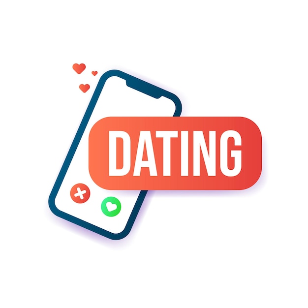 Dating app icon Online dating concept banner