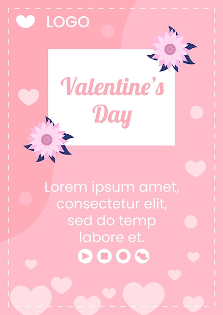 App di incontri per un modello di volantino per una partita d'amore design piatto illustrazione modificabile di sfondo quadrato adatto ai social media o biglietto di auguri di san valentino