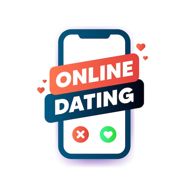 벡터 데이트 앱 온라인 데이트 개념 배너