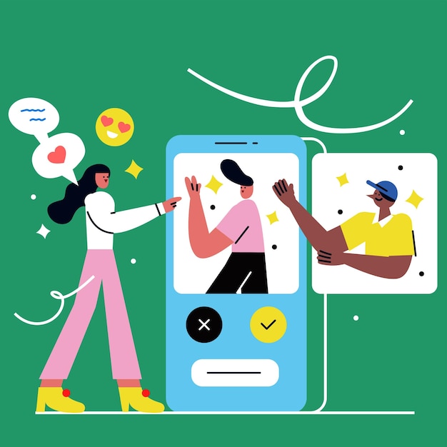 Vector dating apps illustration