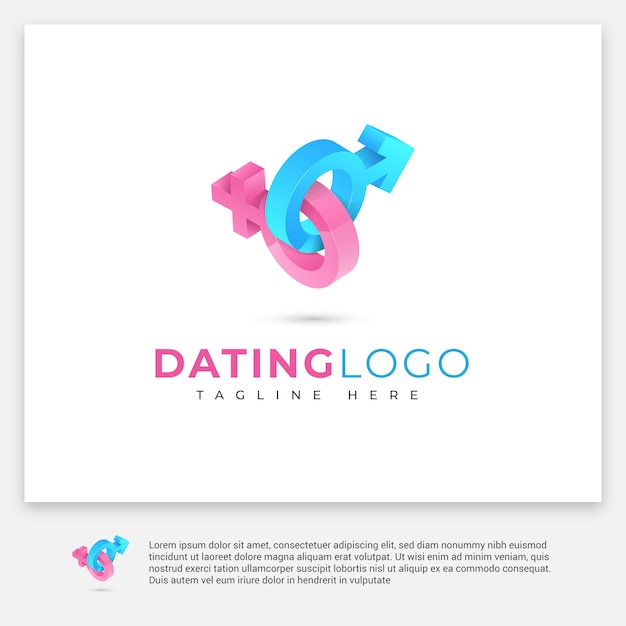 Dating logo met 3D-stijl