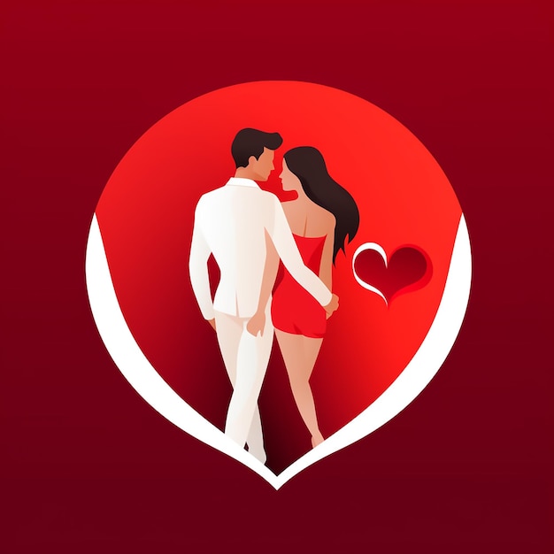 Vector dating logo red backround