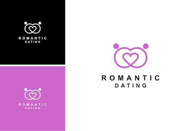 Datazione modello di vettore di progettazione di logo romantico amore