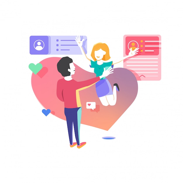 Dating online app illustration vector