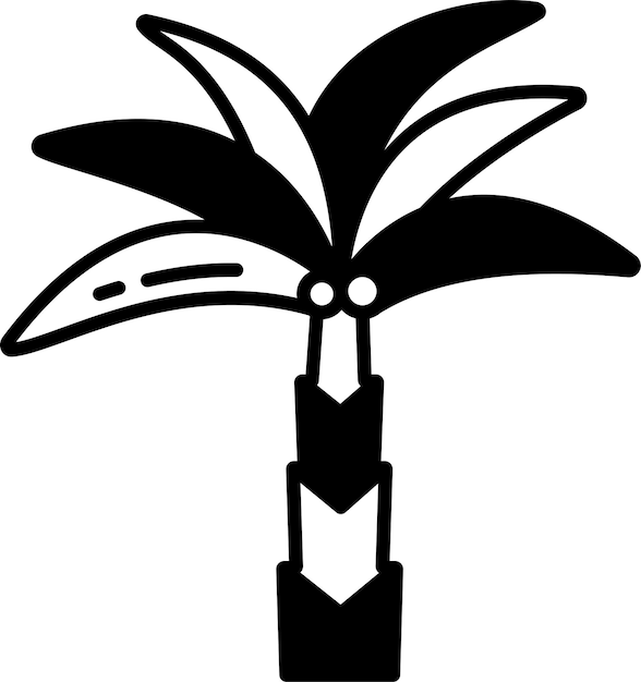 Vector datum palm glyph en lijn vector illustratie