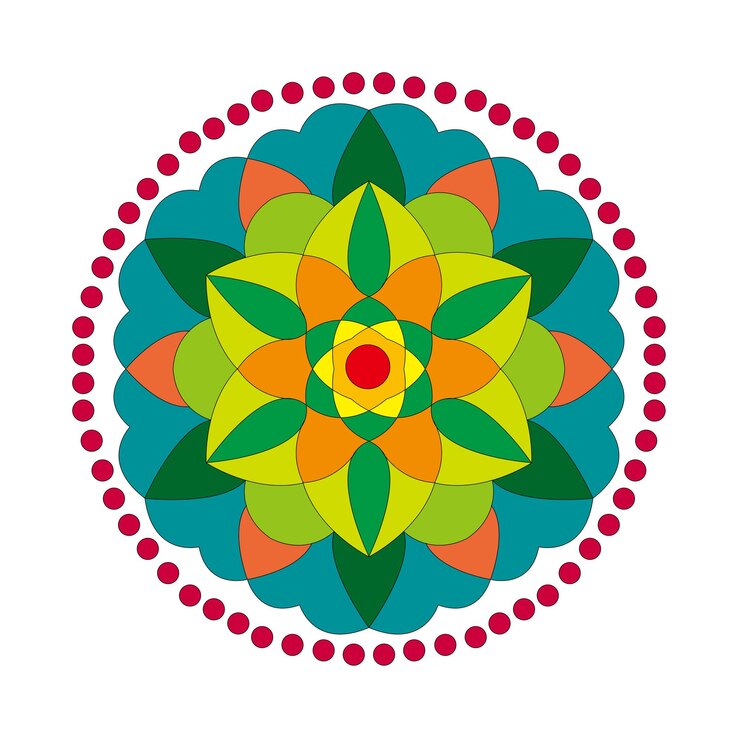 datura kaleidoscope henna design flowering plant geometric flower ethnic ornament