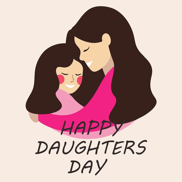 Figlie national daughters day illustrazione grafica vettoriale