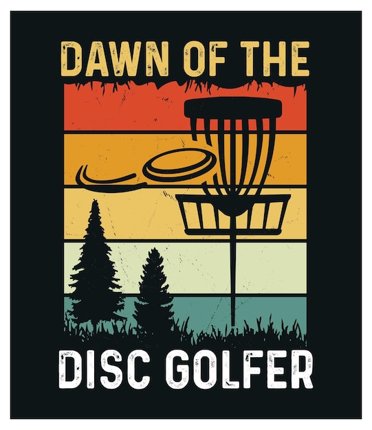 Vector dawn of the disc golfer tshirt golfer tshirt gift