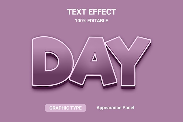 day 3d text effect