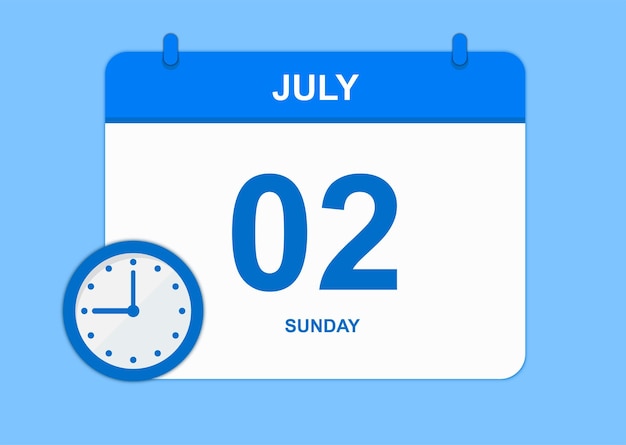 Day Calender Vactor July Calender