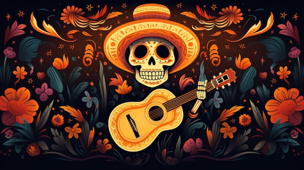 Day of the dead background vector