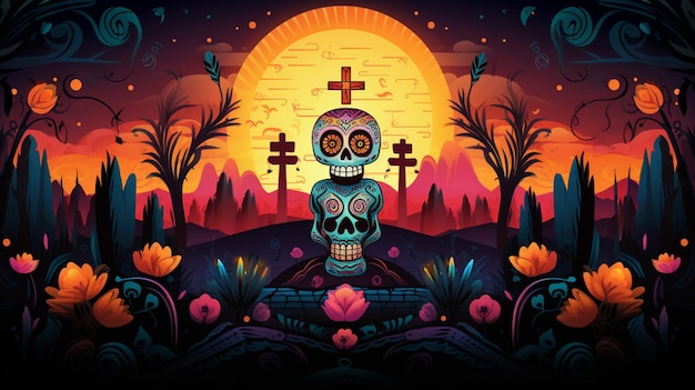 Premium Vector | Day of the dead background vector