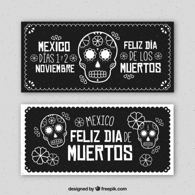 Day of the dead black banners