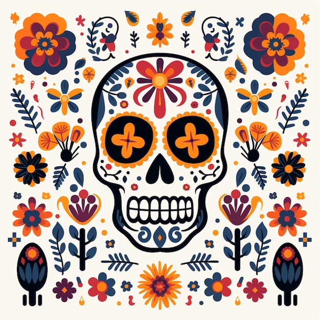 Day of the dead cartoon vector