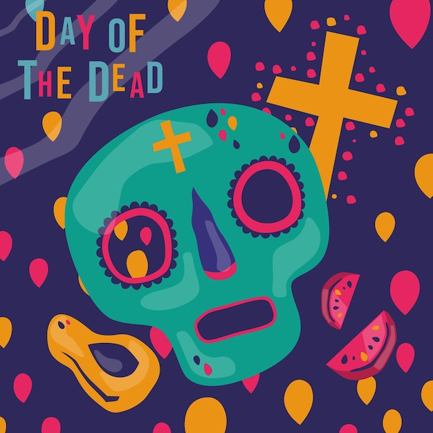 Day of the dead dia de los muertos banner poster flyer design