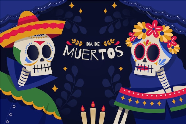 Day of the dead flat background