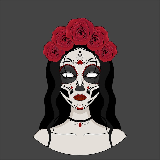 Vector day of dead girl