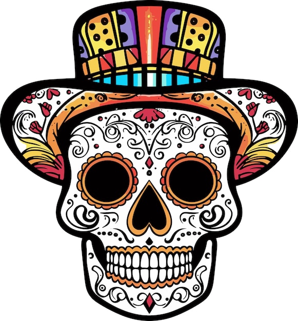 Vector day of the dead skull vector for tshirt design sticker and wall art