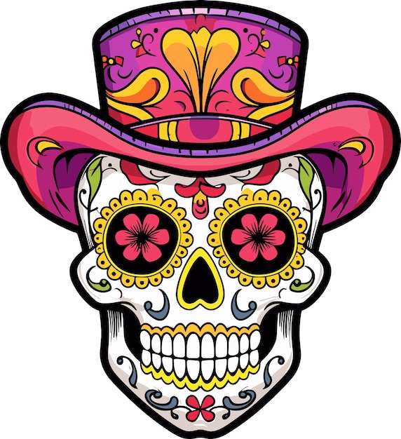 premium-vector-day-of-the-dead-skull-vector-for-tshirt-design-sticker-and-wall-art