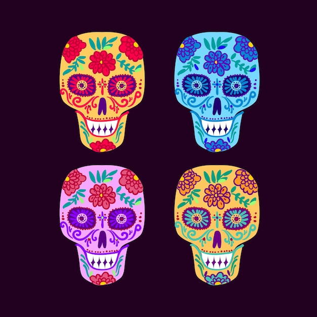 Vettore illustrazione vettoriale del giorno dei morti dia de los muertos