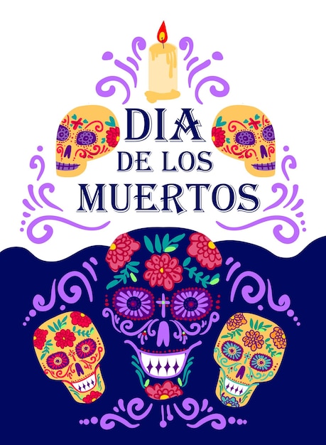 죽은 벡터 일러스트 레이 션의 날 Dia de los muertos