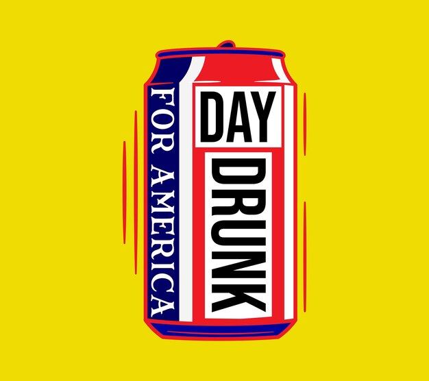 Vector day drunk for america 4th july