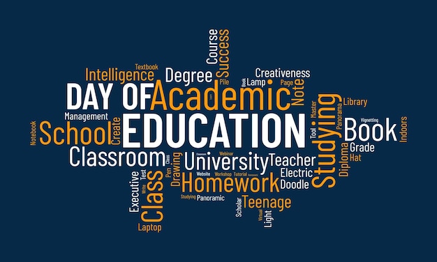 Day Of Education world cloud background Educational awareness Vector illustration design concept