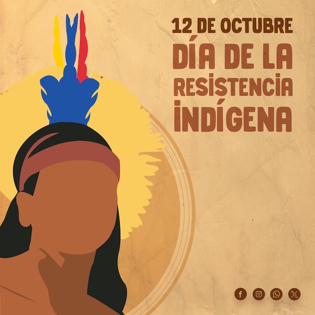 Vettore giornata della resistenza indigena del venezuela