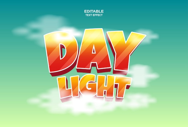 Vector day light 3d banner text effect