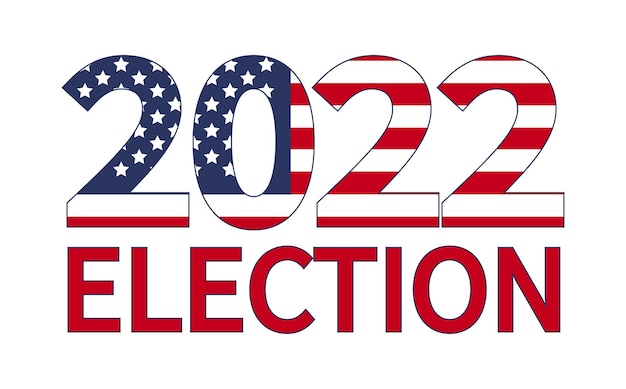 Day of midterm elections Vote 2022 USA banner design Political election campaign