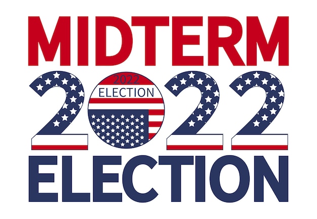 Day of midterm elections Vote 2022 USA banner design Political election campaign