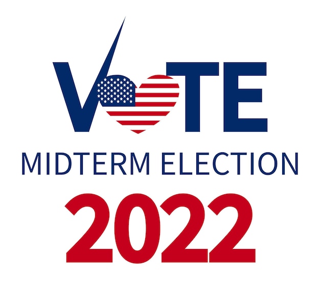 Day of midterm elections Vote 2022 USA banner design Political election campaign